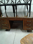 Large School Desk with a Removable Glass Top