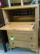 Maple Drop Front Desk with Three Drawers