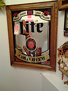 Beer Mirror with Oak Frame