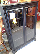 Black Bookcase with Two Glass Doors