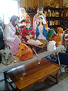 Twelve PIece Blow Mold Nativity Set - Works