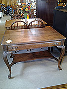 Oak Library Table/Desk with Drawer and Shelf